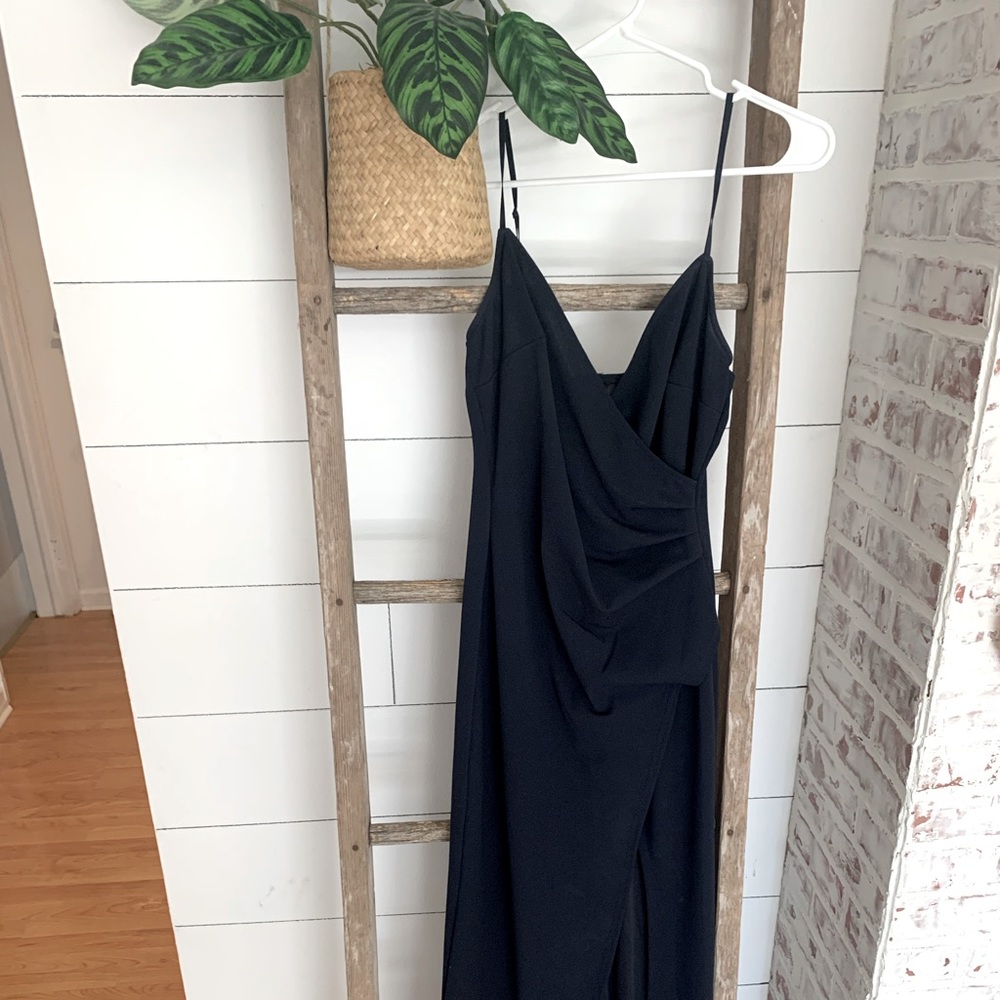 Long formal navy dress